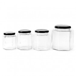 Hexagonal Glass Canning Jar with Crown Cap