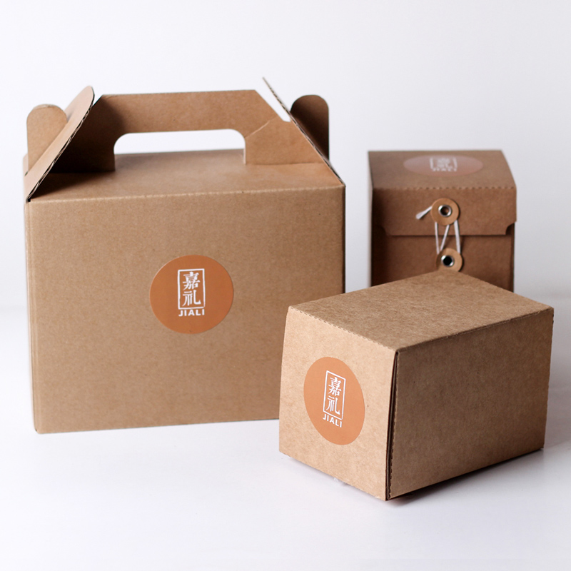 Kraft Corrugated Boxes with String & Button