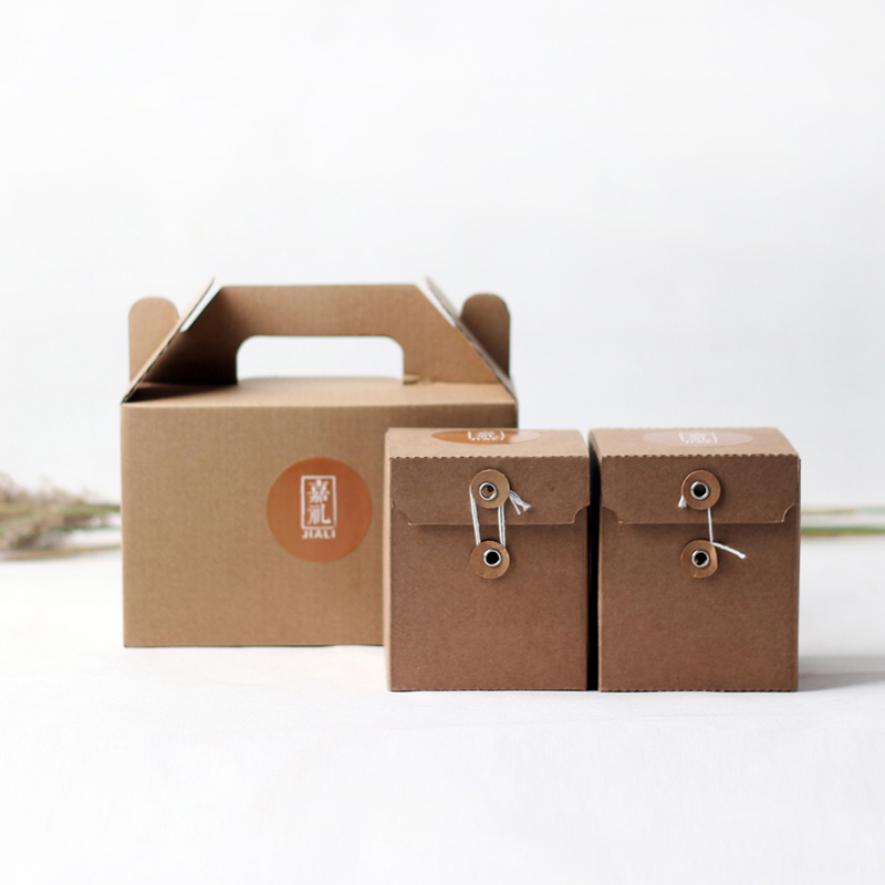 Kraft Corrugated Boxes with String & Button